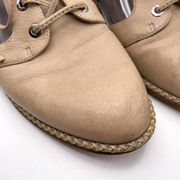 Stuart Weitzman Women’s Size 10 Tan almond Lace Up Leather Loafers Oxfords - Picture 6 of 16